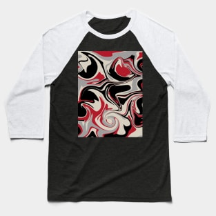 Spill - Red, Grey, Black and Bone White Baseball T-Shirt